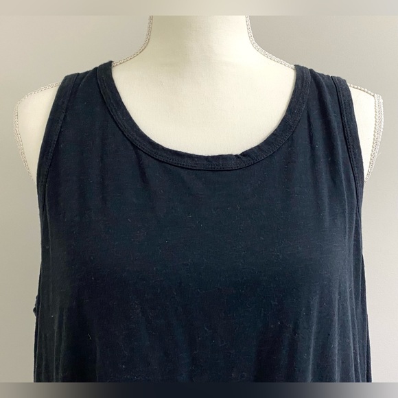 GAP Womens XXL Solid Black Sleeveless Tiered Ruffle Flounce Dress Classic Preppy - Picture 3 of 16